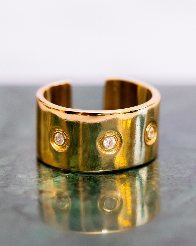 Anillo Aro Liso Gordo Cristal