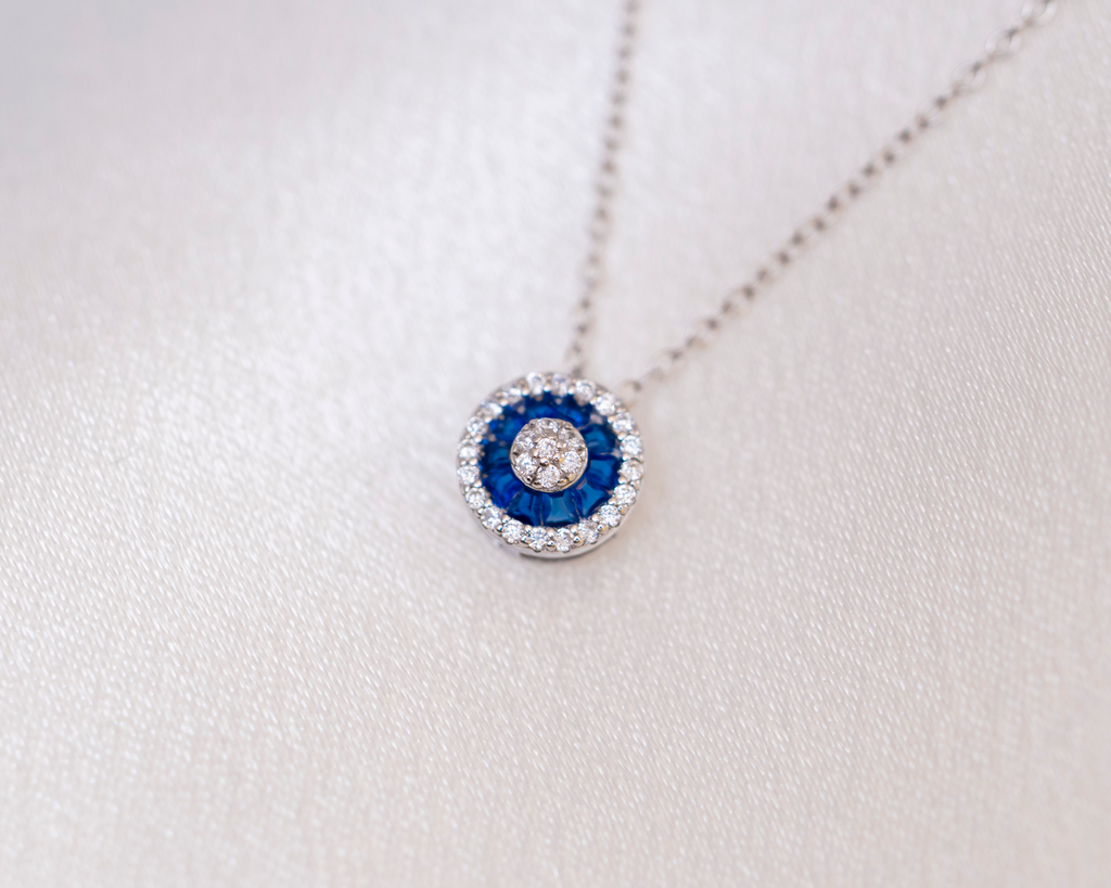 Collar Mini Circulo Cristales Colores