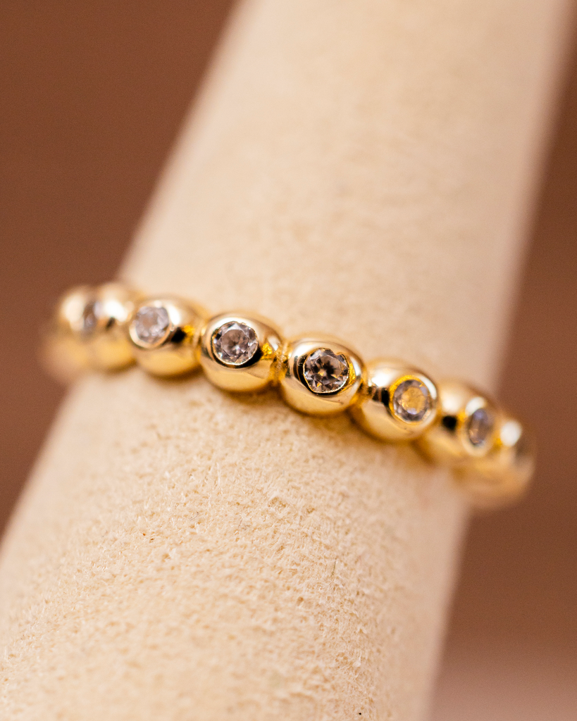 Anillo Bubble Bezel Dorado Pequeño