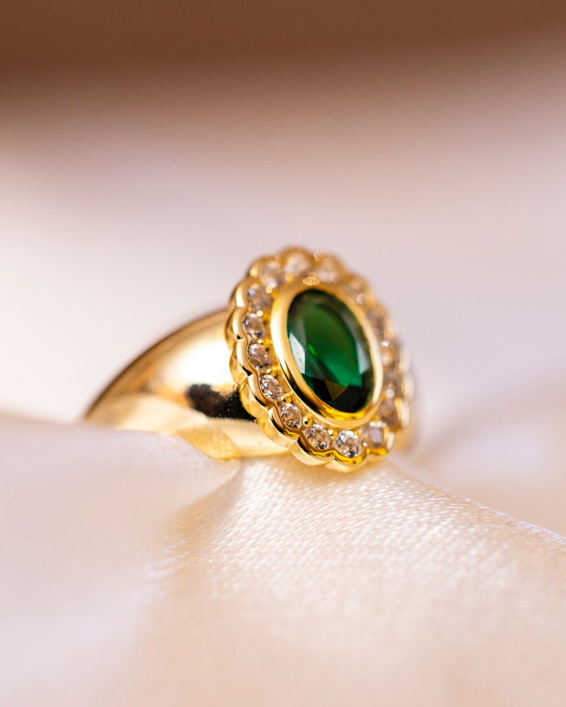 Anillo Pinky Piedra Ovalada Color