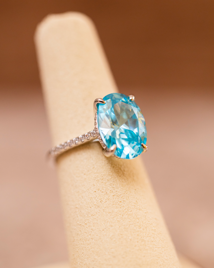 Anillo Ovalo Aquamarina