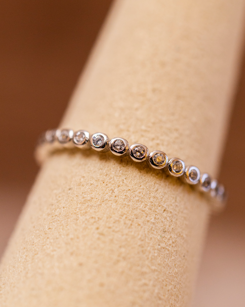 Anillo Mini Mini Bezel Plateado