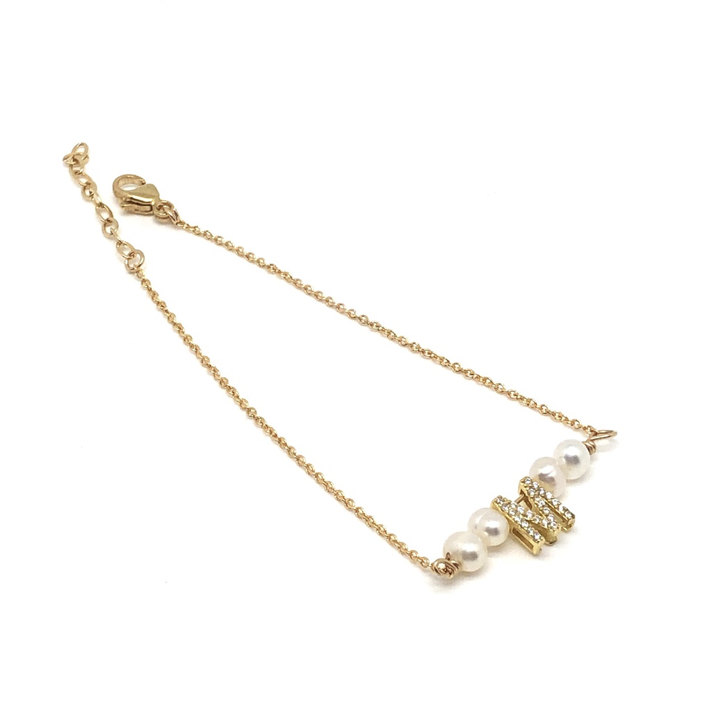 Pulsera Inicial Cristal Perla