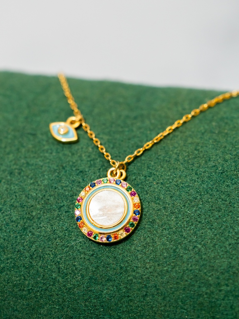 Collar Circulo Nacar Rainbow Ojo