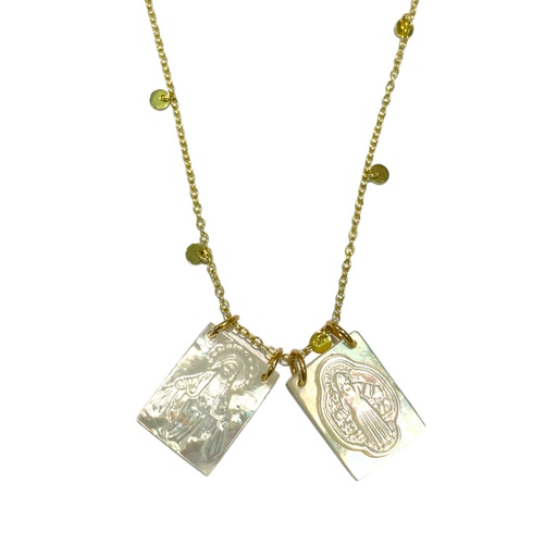 [10284] Collar Plaquita Escapulario Peq Nacar