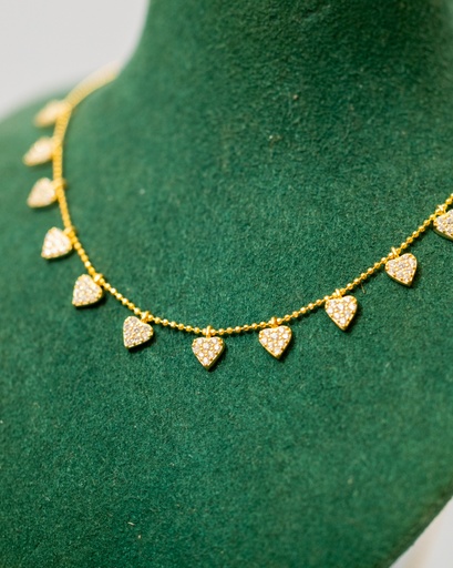 [12031] Collar Multi Corazones Colgando