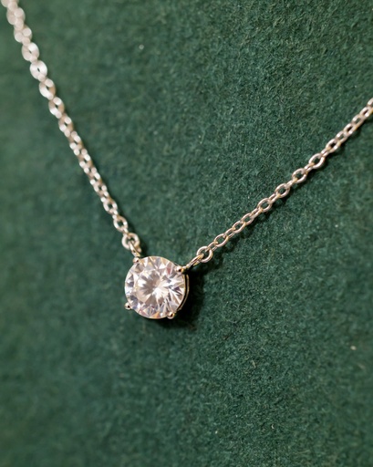 [12364] Collar Solitario Dorado 6mm