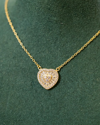 [12408] Collar Corazon Cristales Dentro