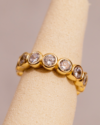 Anillo Bezel Mediano Dorado #6