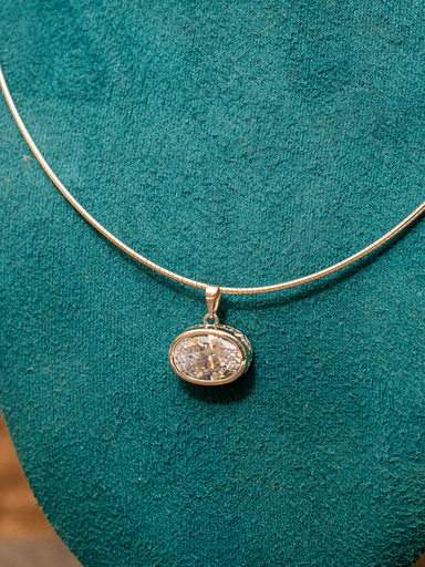 [12726] Collar Omega Ovalo Plateado