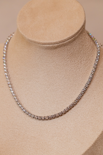 Collar Tennis Clasico 3mm Plateado