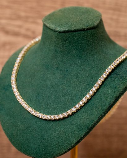 Collar Tennis Clásico 3mm Dorado